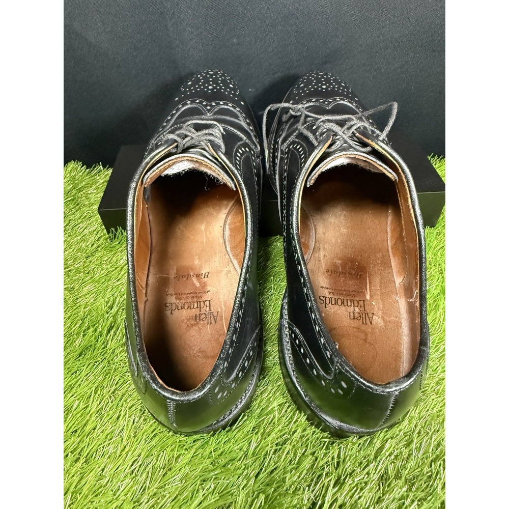 Allen Edmonds Hinsdale Wing Tip Black Oxford Shoes Mens Size 9 EEE Made In USA - Picture 8 of 11